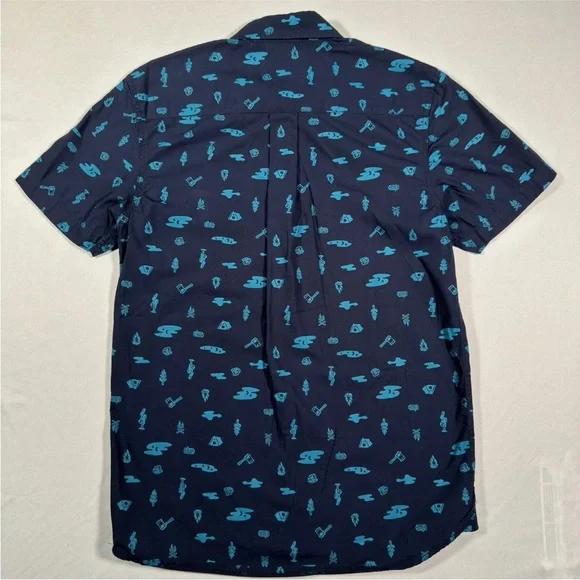 The North Face Blue Shirt with Light Blue Camping Patterns - Picture 2 of 6